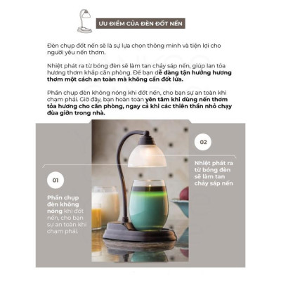 Đèn treo đốt nến Yankee Candle màu đen