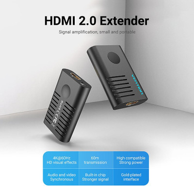 Đầu nối di động Vention AIEB0 HDMI 2.0 4K @ 60Hz khuếch đại tín hiệu 