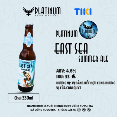 Bia Thủ Công Cao Cấp Platinum East Sea Summer Ale Chai 330ml 5% Chính Hãng
