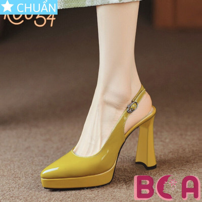 Giày nữ đẹp cao gót 9 phân RO654 ROSATA tại BCASHOP mũi nhọn, quai vòng sau kết hợp bề mặt bóng sang trọng và tinh tế