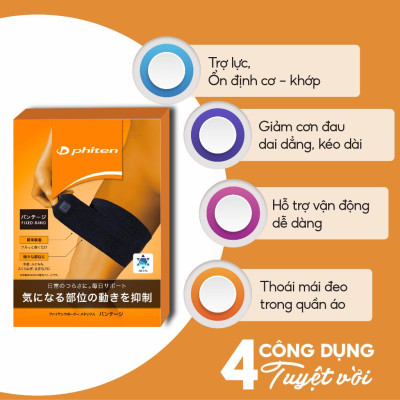 Băng quấn đa năng Phiten Suporter metax fixed band (Cổ tay, cổ chân, đùi, bắp chân) AP245053/AP245063