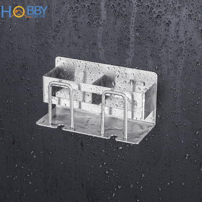Kệ đựng bàn chải đánh răng 2 ngăn inox 304 Hobby home decor CD3M
