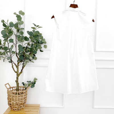 DOTTIE - Đầm sơ mi độn vai nữ DOTTIE trắng - D0058