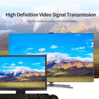 VENTION DVI Male to Female Adapter DVI24+5 Male to Female HD 1080P Converter Gold-plated Interface PVC Exterior