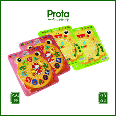 [CHÍNH HÃNG] Đồng hồ gỗ ghép hình Bé gái cao cấp Prota + quà tặng SỐC