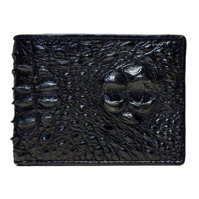 HC2204-05-06-41 - Ví nam Huy Hoàng da cá sấu nguyên con màu đen, nâu đỏ, vàng, nâu đất