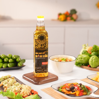 Dầu Gạo Lứt Hoa Lúa chai 1 lít - Tốt cho sức khoẻ tim mạch