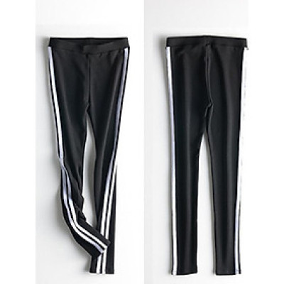 Quần legging tập Yoga kẻ sọc (Đen)