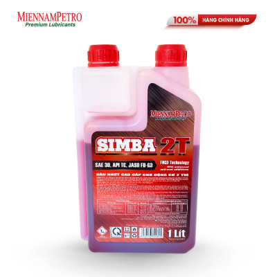 Dầu Nhớt MiennamPetro Simba 2T SAE 30 API TC JASO FD-63 1L Dành Cho Động Cơ Và Xe Máy 2 Thì Chất Lượng Cao