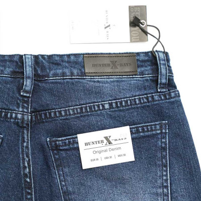 Quần Short Jeans Nam Rách Cao Cấp HUNTER X-RAYS Form Slimfit Thun Màu Xanh S63