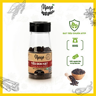 Tiêu Đen Hạt Tự Nhiên Vipep Hũ Nhựa 50g