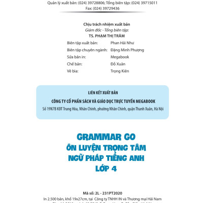 Grammar Go - Ôn Luyện Trọng Tâm Ngữ Pháp Tiếng Anh Lớp 4