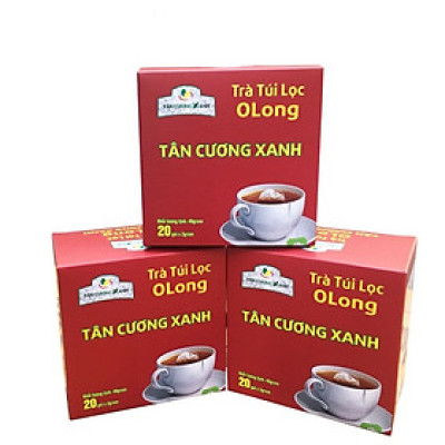 Combo 03 hộp trà túi lọc ô long Tân Cương Xanh 40 gram