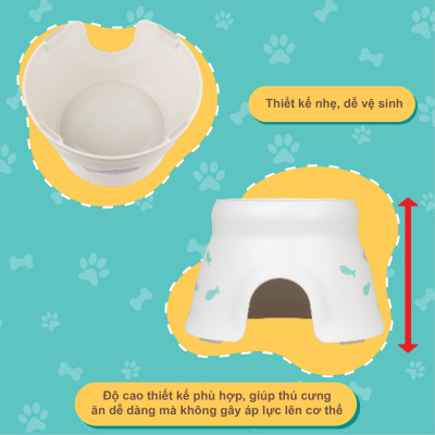 Chén đựng thức ăn cho chó mèo RICHELL Nhật nhiều size | Pet