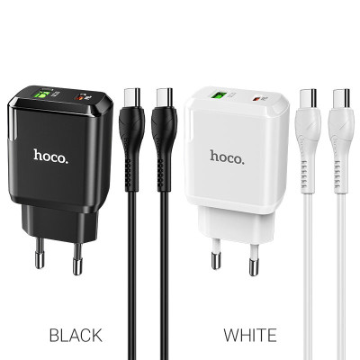 Bộ Sạc Nhanh HOCO N5 - PD20W + QC3.0 - Type C to Type C- Hàng Chính Hãng