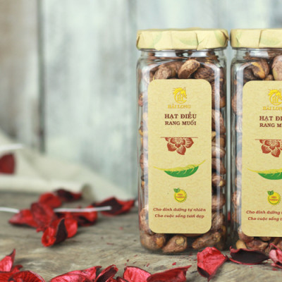 Combo 5 Hũ Hạt Điều Rang Muối Vỏ Lụa Hải Long (250g / Hũ)