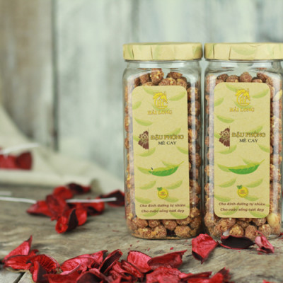 Combo Hạt Điều Rang Muối Tách Vỏ Lụa Hải Long (250g) + Đậu Phộng Mè Cay Hải Long (250g)